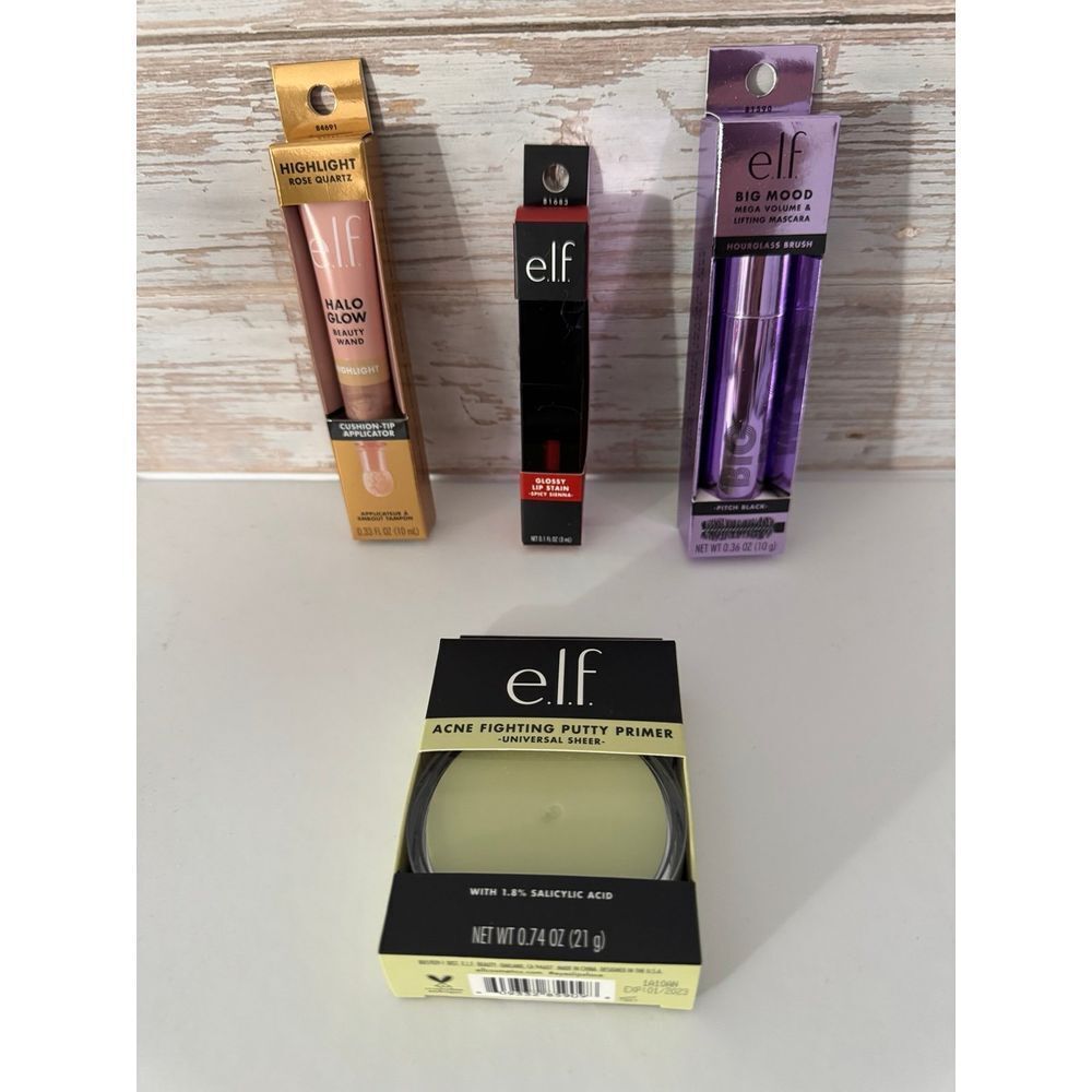 E.l.f. Bundle Big Mood Mascara & Acne Fighting Primer & Highlighter‎